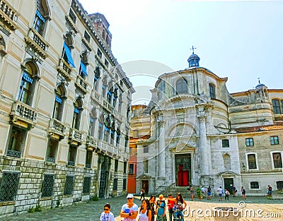 Venice, Italy - June 06, 2015: People on the street in Venice, Italy Editorial Stock Photo