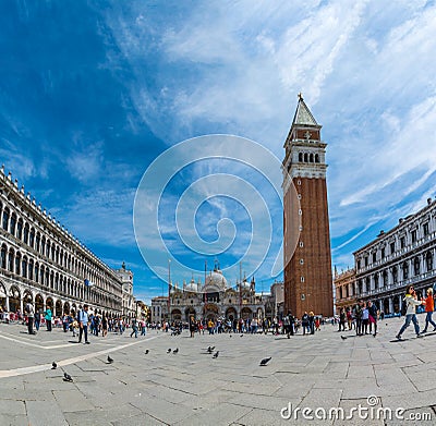 Tourist traffic on Piazza San Marco in Venice Editorial Stock Photo