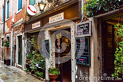 Osteria Alba Nova dalla Maria, a small family owned Restaurant in Venice, Italy Editorial Stock Photo