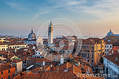 Venice Italy Rooftop Skyline Stock Photo