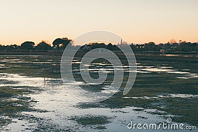 The Venice Lagoon, or Venetian Lagoon (in Venetian dialect ?aguna de Venesia or ?aguna vèneta) Stock Photo