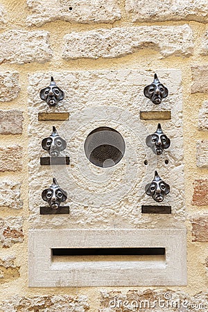 Venice, mailbox and entry phone Stock Photo