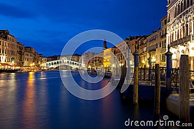 Venice at night on the Canal Grande Stock Photo