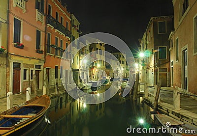 Venice by Night Editorial Stock Photo