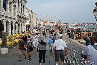 Venice - October 04: Large amounts of tourists visit Venice on October 04, 2017 in Venice Editorial Stock Photo