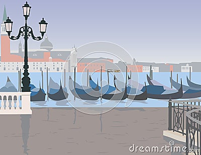 Venice after the rain Vector Illustration