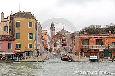 Venice Rainy Winter Editorial Stock Photo