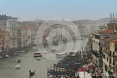 Venice canal rooftop view Editorial Stock Photo