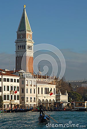 Venice: Saint Mark bell tower Stock Photo