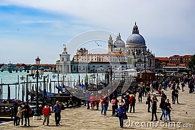 Venice Santa Maria della Salute known as the Salute, a Roman Catholic church located in Venice Italy Editorial Stock Photo