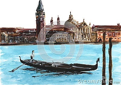 Venice scene with gondola Stock Photo