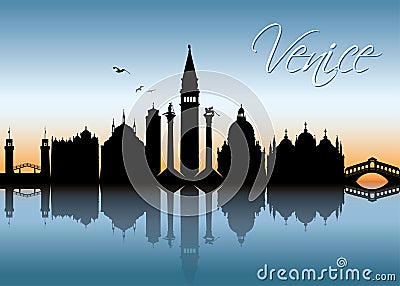 Venice skyline - Italy - illustration Vector Illustration