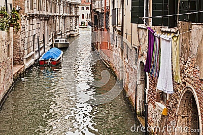 Venice Sm Canal Towels Stock Photo