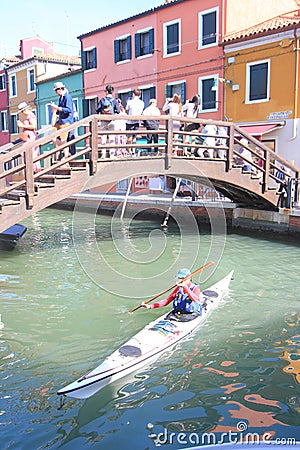 Waterway, boat, water, transportation, boating, oar, boats, and, equipment, supplies, watercraft, rowing, vehicle, canoeing, kayak Editorial Stock Photo