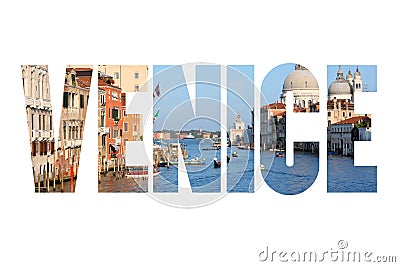 Venice text word Stock Photo