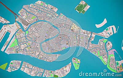 Map of Venice in HD Stock Photo