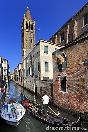 Venice historic city center, Veneto rigion, Italy - St. Barnaba Editorial Stock Photo
