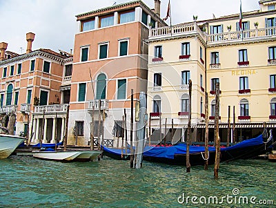 Venice Water Canals Gondola Boat Summer Holiday Houses Editorial Stock Photo