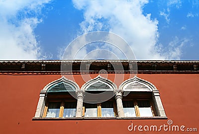 Venice - Window and sky Stock Photo