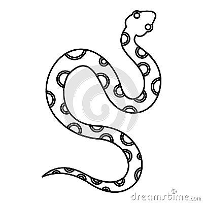 Venomous snake icon, outline style Vector Illustration