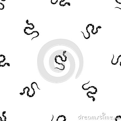 Venomous snake pattern seamless black Vector Illustration