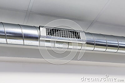 Vent and air ducts for air conditioning system Stock Photo