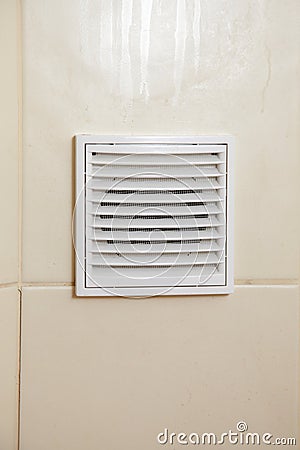 Vent white bathroom ventilation grille Stock Photo