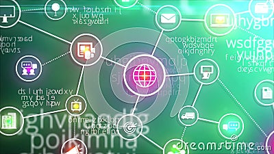 Vente de Digital et signe d'icône de réseau d'affaires et animation en ligne de symbole dans le concept d'informatique dans 4k illustration stock Vente de Digital et signe d'icône de réseau d'affaires et animation en ligne de symbole dans le concept d'informatique dans 4k illustration stock