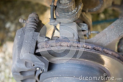 Ventilated brake disc Stock Photo