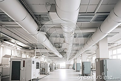 ventilation system in hospital, with ducts and vents visible Stock Photo