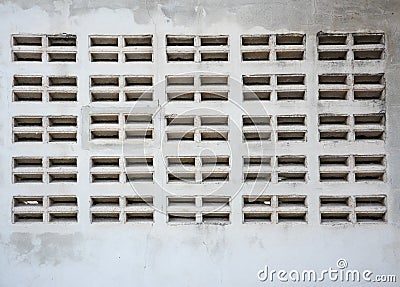 Ventilation void on concrete wall Stock Photo