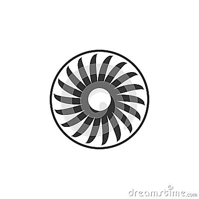 Ventilator symbol icon isolated. Ventilation sign. Flat design Vector Illustration