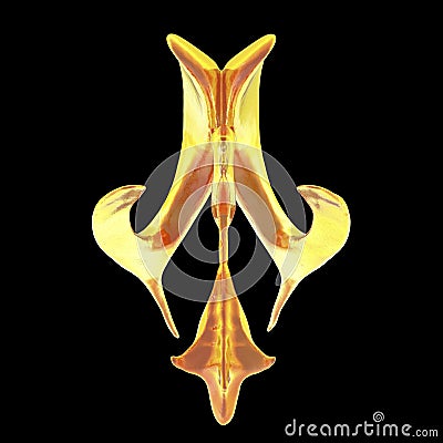 Ventricular system of brain, 3D illustration Cartoon Illustration