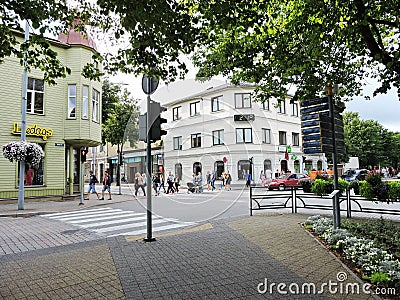 Ventspils town street , Latvia Editorial Stock Photo