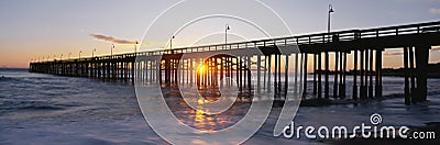 Ventura Pier at sunset. Stock Photo