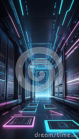 QuantumQuotient Beyond Imagination: Transcending Horizons of Limitless Data. AI generate Stock Photo