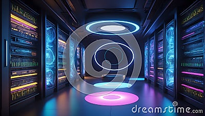 QuantumQuotient Beyond Imagination: Transcending Horizons of Limitless Data. AI generate Stock Photo