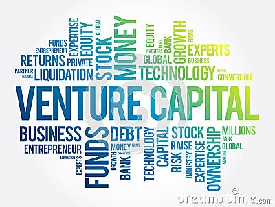 Venture Capital word cloud collage, business concept background Stock Photo
