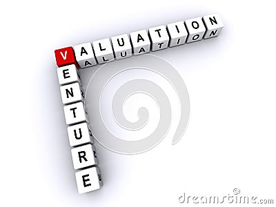 Venture Valuation word block on white Stock Photo