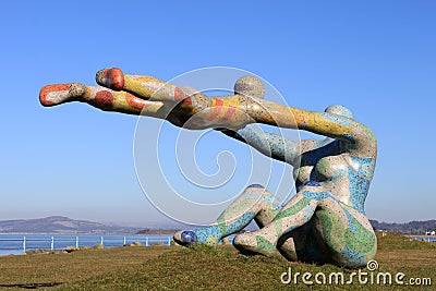 Venus and Cupid sculpture, Morecambe promenade Editorial Stock Photo