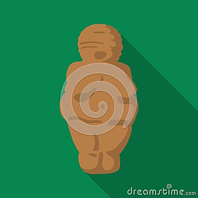 Venus of stone age icon in flate style isolated on white background. Stone age symbol stock vector illustration. Vector Illustration