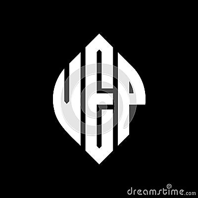 VEP circle letter logo design with circle and ellipse shape. VEP ellipse letters with typographic style. The three initials form a Vector Illustration