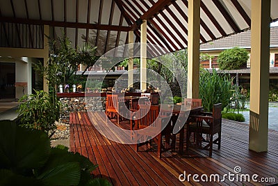 Veranda Dining Stock Photo