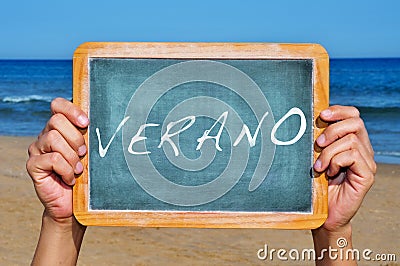 Verano, summer in spanish Stock Photo