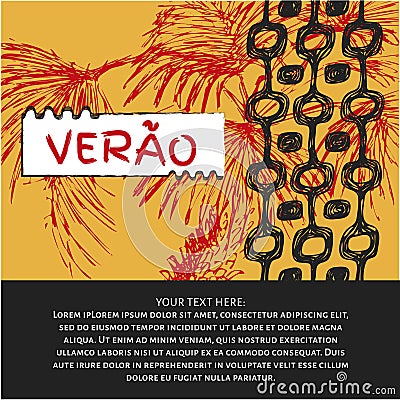 Verao, summer portuguese text. Stock Photo