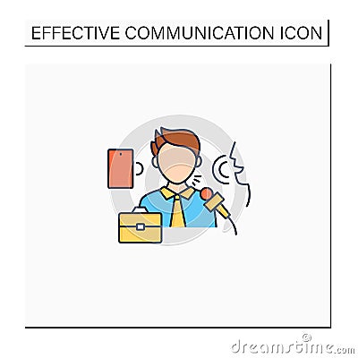 Verbal communication color icon Vector Illustration