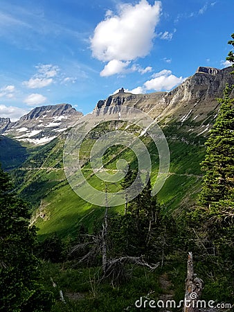 The verdant Garden Wall, Glacier National Park Stock Photo