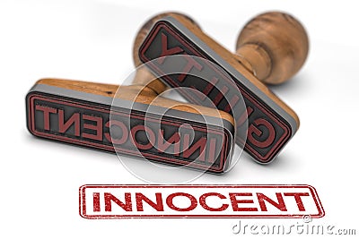 Verdict of not guilty. Innocent person Cartoon Illustration