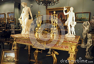 Verdini Antiques Dealer in Rome, Italy Editorial Stock Photo