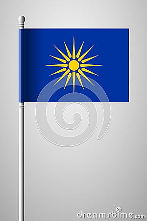 The Vergina Sun. Macedonian Flag Unofficial Version. National Fl Vector Illustration